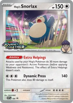 Hop's Snorlax Promo card from Scarlet & Violet Black Star Promos