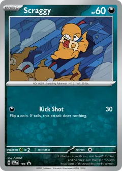 Scraggy Promo card from Scarlet & Violet Black Star Promos