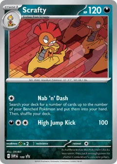 Scrafty Promo card from Scarlet & Violet Black Star Promos