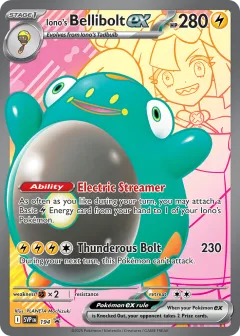 Iono's Bellibolt ex Promo card from Scarlet & Violet Black Star Promos