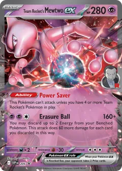 Team Rocket’s Mewtwo ex Promo card from Scarlet & Violet Black Star Promos