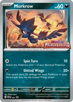 Murkrow Promo card from Scarlet & Violet Black Star Promos
