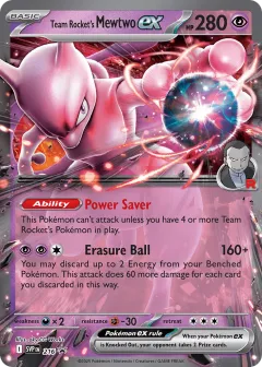 Team Rocket's Mewtwo ex Promo card from Scarlet & Violet Black Star Promos