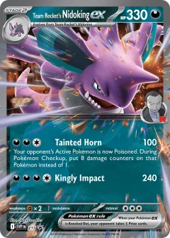 Team Rocket's Nidoking ex Promo card from Scarlet & Violet Black Star Promos