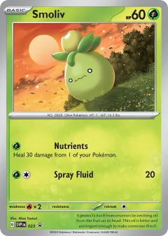 Smoliv Promo card from Scarlet & Violet Black Star Promos