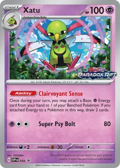 Xatu Promo card from Scarlet & Violet Black Star Promos