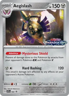 Aegislash Promo card from Scarlet & Violet Black Star Promos