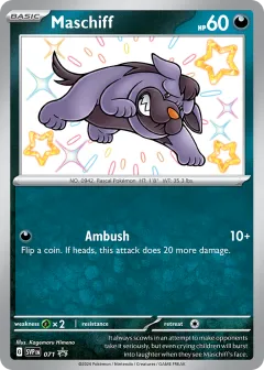 Maschiff Promo card from Scarlet & Violet Black Star Promos