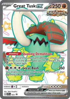 Great Tusk ex Promo card from Scarlet & Violet Black Star Promos