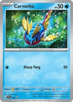 Carvanha Promo card from Scarlet & Violet Black Star Promos
