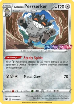Galarian Perrserker Promo card from SWSH Black Star Promos