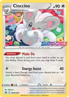 Cinccino Promo card from SWSH Black Star Promos