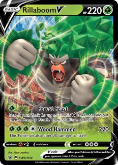 Rillaboom V Promo card from SWSH Black Star Promos