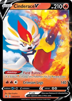 Cinderace V Promo card from SWSH Black Star Promos