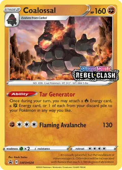 Coalossal Promo card from SWSH Black Star Promos