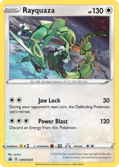 Rayquaza Promo card from SWSH Black Star Promos