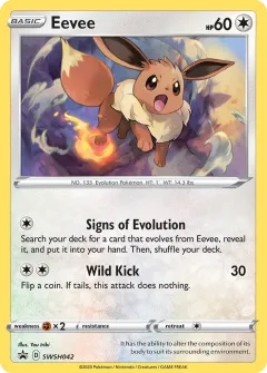 Eevee Promo card from SWSH Black Star Promos