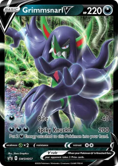 Grimmsnarl V Promo card from SWSH Black Star Promos