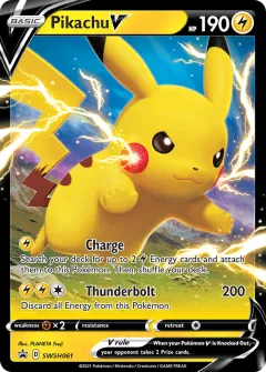 Pikachu V Promo card from SWSH Black Star Promos