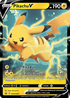 Pikachu V Promo card from SWSH Black Star Promos