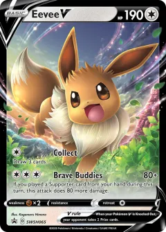 Eevee V Promo card from SWSH Black Star Promos