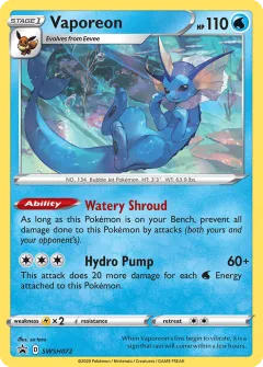 Vaporeon Promo card from SWSH Black Star Promos