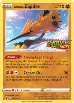 Galarian Zapdos Promo card from SWSH Black Star Promos