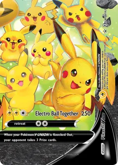 Pikachu V-UNION Promo card from SWSH Black Star Promos