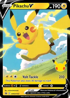 Pikachu V Promo card from SWSH Black Star Promos