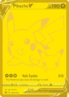 Pikachu V Promo card from SWSH Black Star Promos