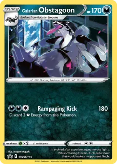 Galarian Obstagoon Promo card from SWSH Black Star Promos