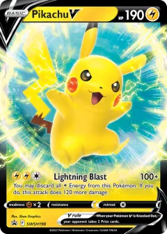 Pikachu V Promo card from SWSH Black Star Promos