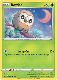Rowlet Promo card from SWSH Black Star Promos