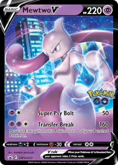 Mewtwo V Promo card from SWSH Black Star Promos