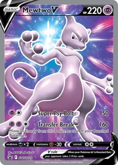 Mewtwo V Promo card from SWSH Black Star Promos
