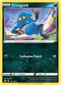 Croagunk Promo card from SWSH Black Star Promos