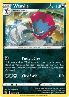 Weavile Promo card from SWSH Black Star Promos
