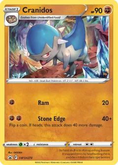 Cranidos Promo card from SWSH Black Star Promos