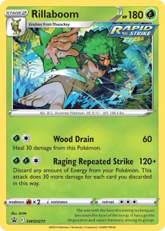 Rillaboom Promo card from SWSH Black Star Promos