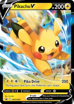 Pikachu V Promo card from SWSH Black Star Promos