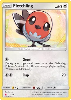 Fletchling Common card from SM Trainer Kit Lycanroc