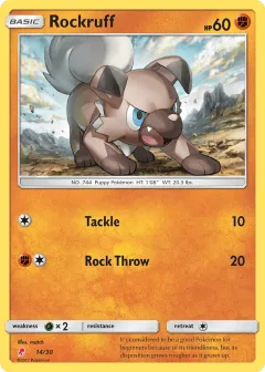 Rockruff Common card from SM Trainer Kit Lycanroc