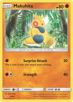 Makuhita Common card from SM Trainer Kit Lycanroc