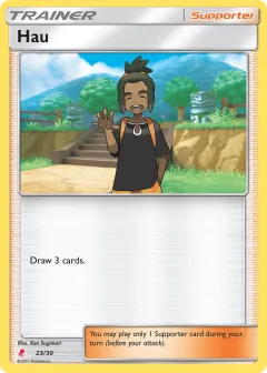 Hau Common card from SM Trainer Kit Lycanroc