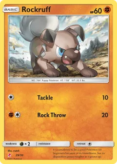 Rockruff Common card from SM Trainer Kit Lycanroc