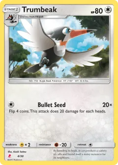 Trumbeak Common card from SM Trainer Kit Lycanroc
