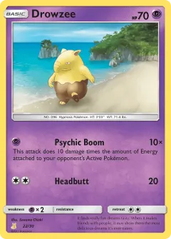 Drowzee Common card from SM Trainer Kit Alolan Raichu
