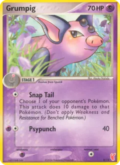 Grumpig Common card from EX Trainer Kit 2 Plusle