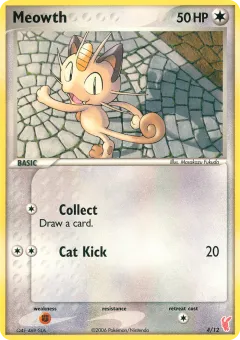 Meowth Common card from EX Trainer Kit 2 Plusle
