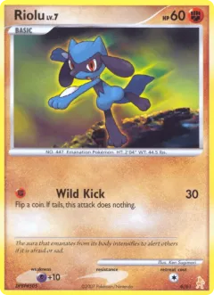 Riolu Common card from DP Trainer Kit Lucario
